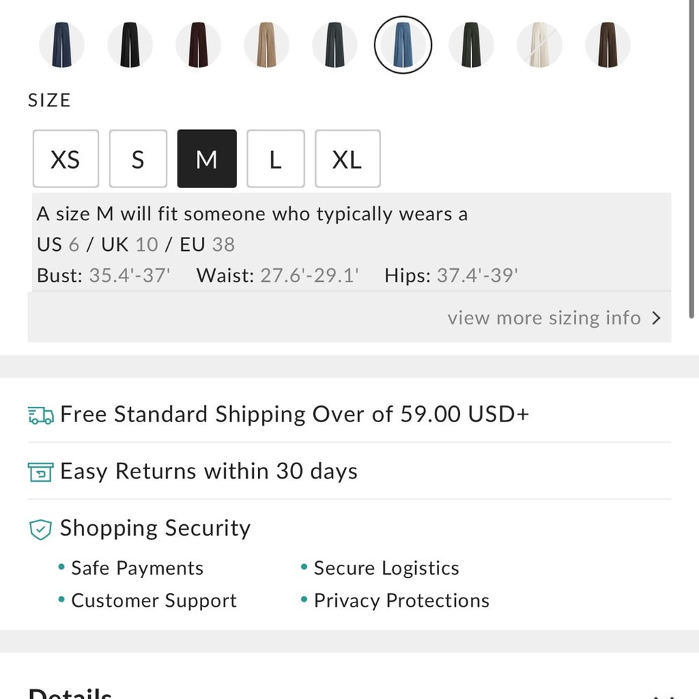 Mid-Waisted Pleated Wide-Leg Pants CC23-23 - Picture 2 of 2